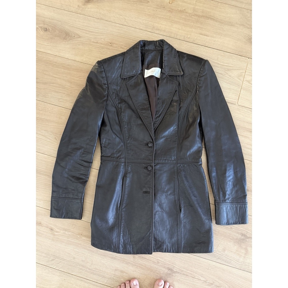 Dana Bachman Women's Leather Jacket 4 VTG blazer